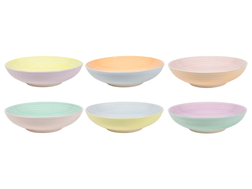 Set d'assiettes Cookinglife - Assiette a pâtes - PastelHarmony - 23cm - 6 pièces