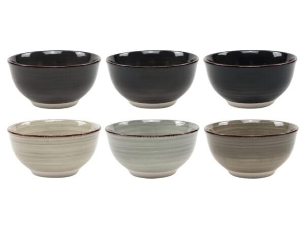 Set de bols Cookinglife - Petits bols - Delice Gris - ø 12 cm - 6 pièces