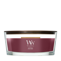 Bougie parfumée WoodWick Ellipse Wood Smoke - 9 cm / 19 cm - Bougie parfumée en verre - Mèche en bois