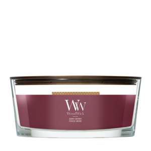 Bougie parfumée WoodWick Ellipse Wood Smoke - 9 cm / 19 cm - Bougie parfumée en verre - Mèche en bois