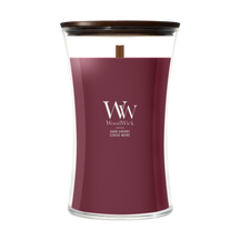 Bougie Parfumée WoodWick Large Dark Cherry - 18 cm / ø 10 cm - Bougie Parfumée en Verre - Mèche en Bois