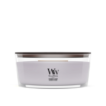 Bougie Parfumée WoodWick Ellipse Lavender & Cedar - 9 cm / 19 cm - Bougie Parfumée en Verre - Mèche en Bois