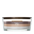 Bougie parfumée WoodWick Ellipse Trilogy Radiant Cashmere - 9 cm / 19 cm - Bougie parfumée en verre - Mèche en bois