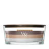 Bougie parfumée WoodWick Ellipse Trilogy Radiant Cashmere - 9 cm / 19 cm - Bougie parfumée en verre - Mèche en bois