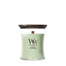 Bougie Parfumée WoodWick Medium Matcha Zest - 11 cm / ø 10 cm - Bougie Parfumée en Verre - Mèche en Bois