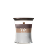 Bougie Parfumée WoodWick Medium Trilogy Radiant Cashmere - 11 cm / ø 10 cm - Bougie en Verre - Mèche en Bois