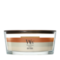 Bougie parfumée WoodWick Ellipse Trilogy Vanilla Embers - 9 cm / 19 cm - Bougie parfumée en verre - Mèche en bois