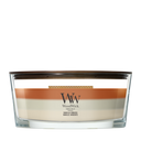 Bougie parfumée WoodWick Ellipse Trilogy Vanilla Embers - 9 cm / 19 cm - Bougie parfumée en verre - Mèche en bois