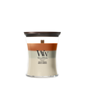 Bougie parfumée WoodWick Medium Trilogy Vanilla Embers - 11 cm / ø 10 cm - Bougie parfumée en verre - Mèche en bois