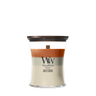Bougie parfumée WoodWick Medium Trilogy Vanilla Embers - 11 cm / ø 10 cm - Bougie parfumée en verre - Mèche en bois