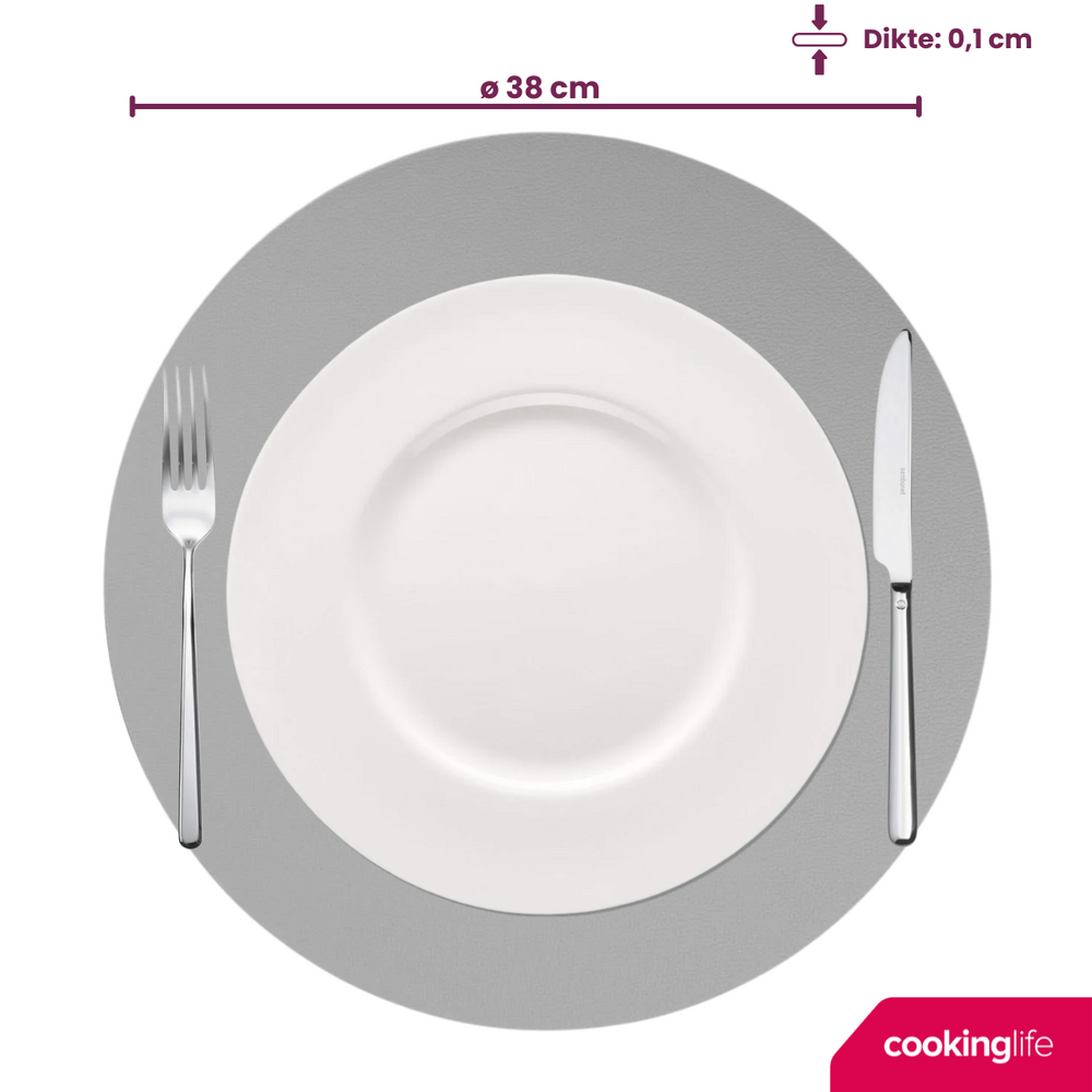 Set de sets de table Cookinglife - Double face - Placemats - Ø 38 cm - 6 pièces