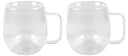 Tasses à café / thé Cookinglife Lines - en verre double paroi avec anse - 350 ml - 2 pièces