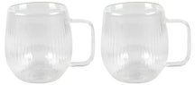 Tasses à café / thé Cookinglife Lines - en verre double paroi avec anse - 350 ml - 2 pièces