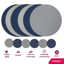Ensemble de sets de table Cookinglife - Rond - sous-verres - Ø38 cm - 12 pièces