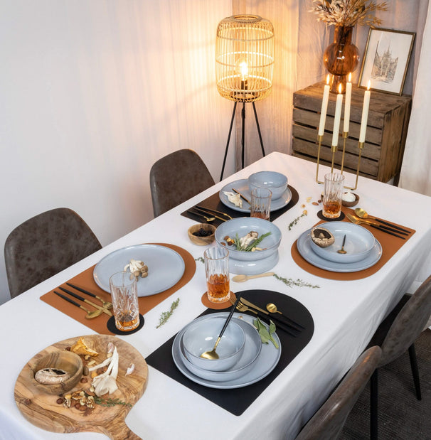 Set de dessous de verre Cookinglife - en cuir vegan - ø 10 cm - 6 pièces