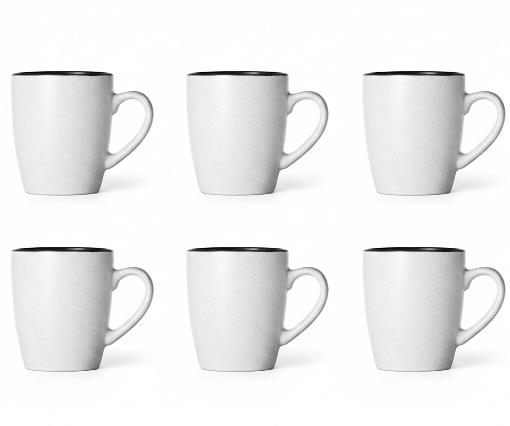 Set de mugs Cosy & Trendy - Mugs à café - Speckle Blanc - 350 ml - 6 pièces