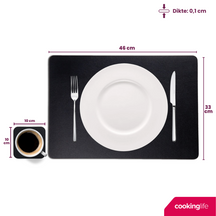 Set de placemats Cookinglife - en cuir vegan - Placemats - 46x33cm - 12 pièces
