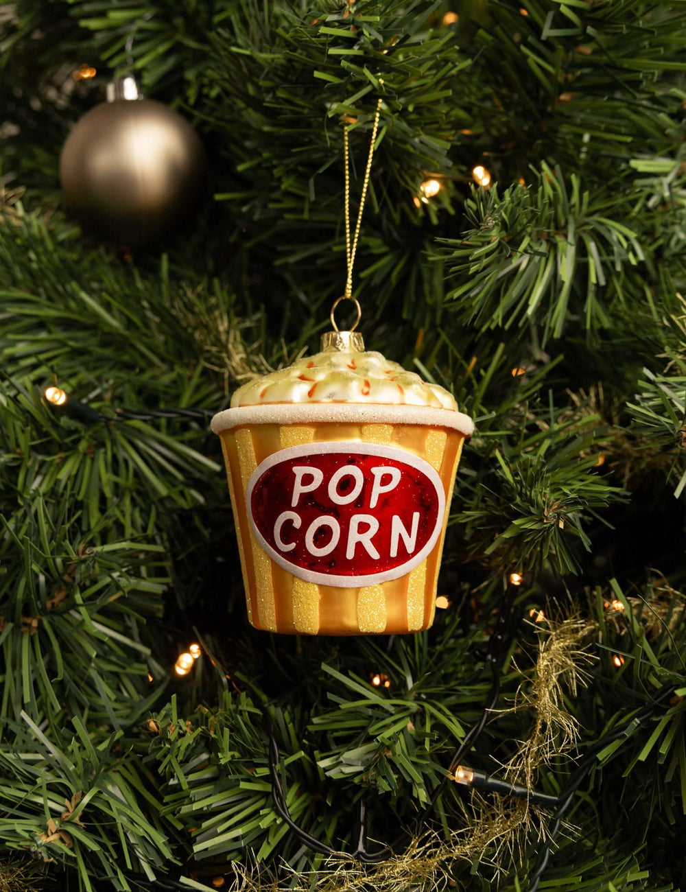 Boule de Noël Nordic Light - Popcorn - en verre - 75 x 85 mm - Or