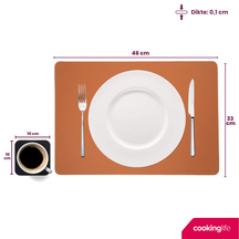 Ensemble de sets de table Cookinglife - en cuir vegan - 46 x 33 cm - 12 pièces