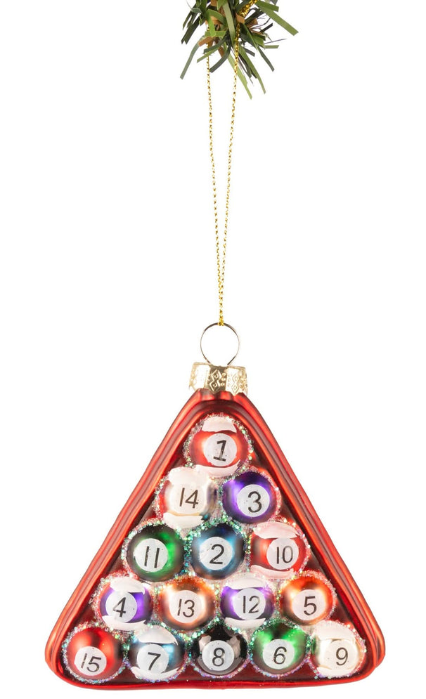Boule de Noël Nordic Light - Motif billard - en verre - 10 cm