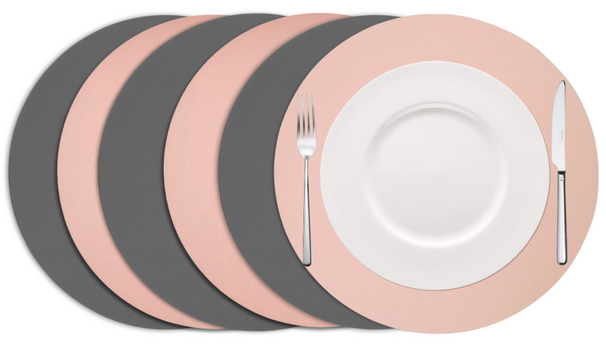 Set de sets de table Cookinglife - Double face - Aspect cuir - 38 cm - 6 pièces