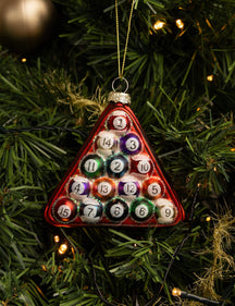 Boule de Noël Nordic Light - Motif billard - en verre - 10 cm