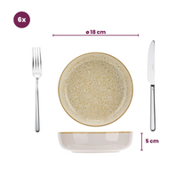 Set d'assiettes Cosy&Trendy - Assiettes creuses - Baltic Luna - 18 cm - 6 pièces