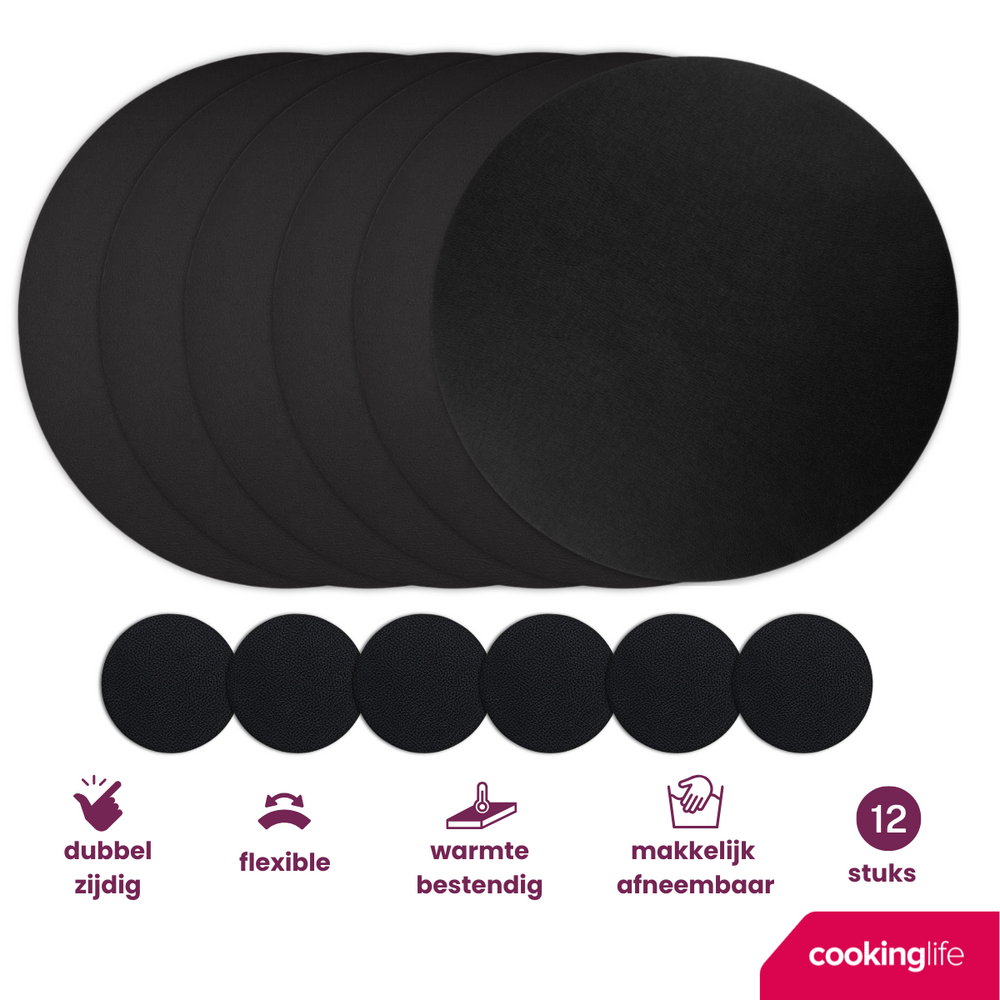 Ensemble de sets de table Cookinglife - Rond - Ø38 cm - 12 pièces