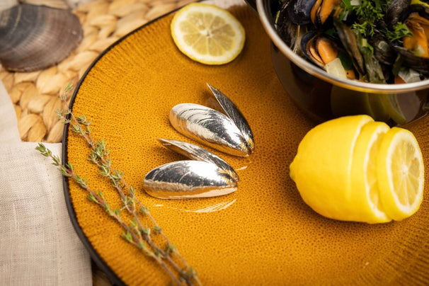 Ensemble de couverts à moules Anovi - en étain - Mosselbestek - 55 mm - 2 pièces