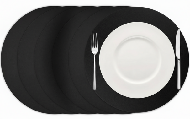 Set de sets de table Cookinglife - en cuir vegan - Placemats - Ø38 cm - 6 pièces