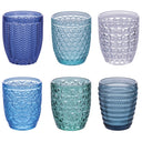 Villa d'Este Home Verre à eau Géométrie Océan - Bleu - 350 ml - 6 pièces