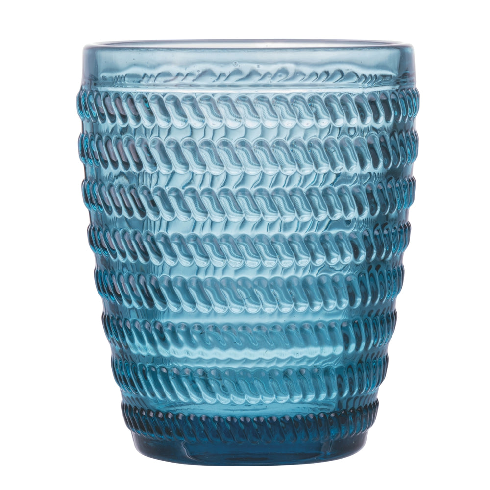 Villa d'Este Home Verre à eau Géométrie Océan - Bleu - 350 ml - 6 pièces