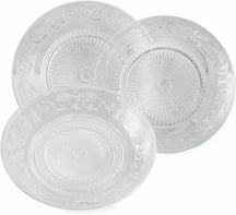 Service de table Villa d'Este Home Imperial en verre 18 pièces / 6 personnes - 6 assiettes à dîner, 6 assiettes à petit-déjeuner et 6 assiettes creuses