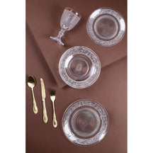 Service de table Villa d'Este Home Imperial en verre 18 pièces / 6 personnes - 6 assiettes à dîner, 6 assiettes à petit-déjeuner et 6 assiettes creuses