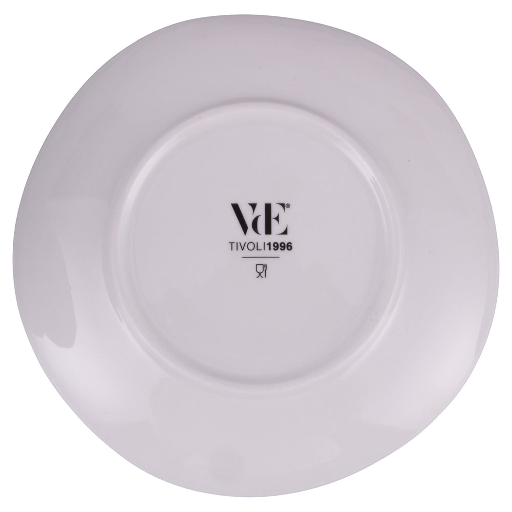Service de table Villa d'Este Home Wave Blanc Porcelaine 18 pièces / 6 personnes - 6 assiettes à dîner, 6 assiettes à petit-déjeuner et 6 assiettes creuses