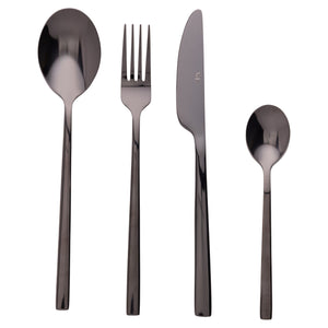 Villa d'Este Home Set de couverts Stylo - Noir - 24 pièces / 6 personnes