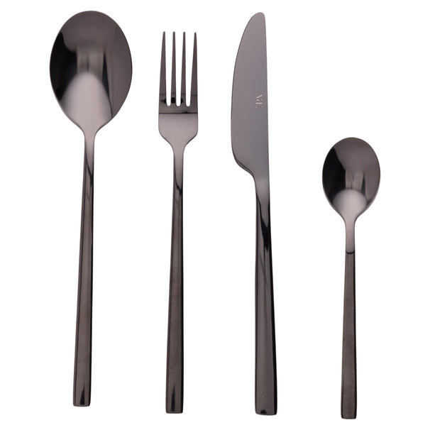 Villa d'Este Home Set de couverts Stylo - Noir - 24 pièces / 6 personnes