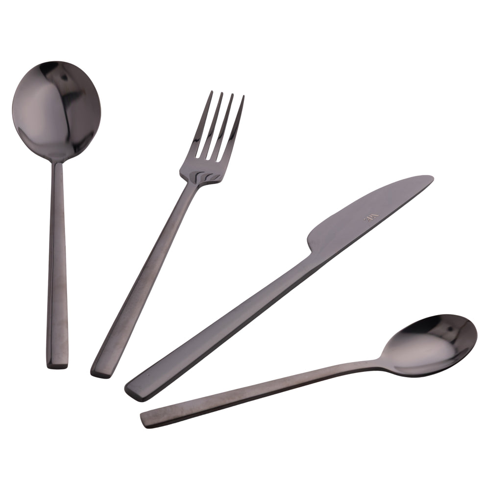 Villa d'Este Home Set de couverts Stylo - Noir - 24 pièces / 6 personnes