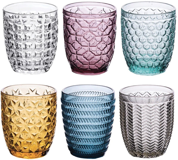 Villa d'Este Home Verres à eau Géométrie Multicolore - 300 ml - 6 pièces