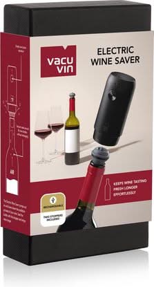 Ensemble de pompe à vide Vacu Vin - électrique - Sauve-vin - 198 mm - 3 pièces