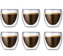 Verre à espresso double paroi Bodum Pavina - Valve brevetée - 80 ml - 6 pièces