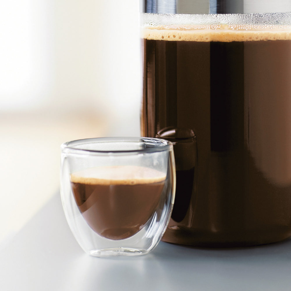 Verre à espresso double paroi Bodum Pavina - Valve brevetée - 80 ml - 6 pièces