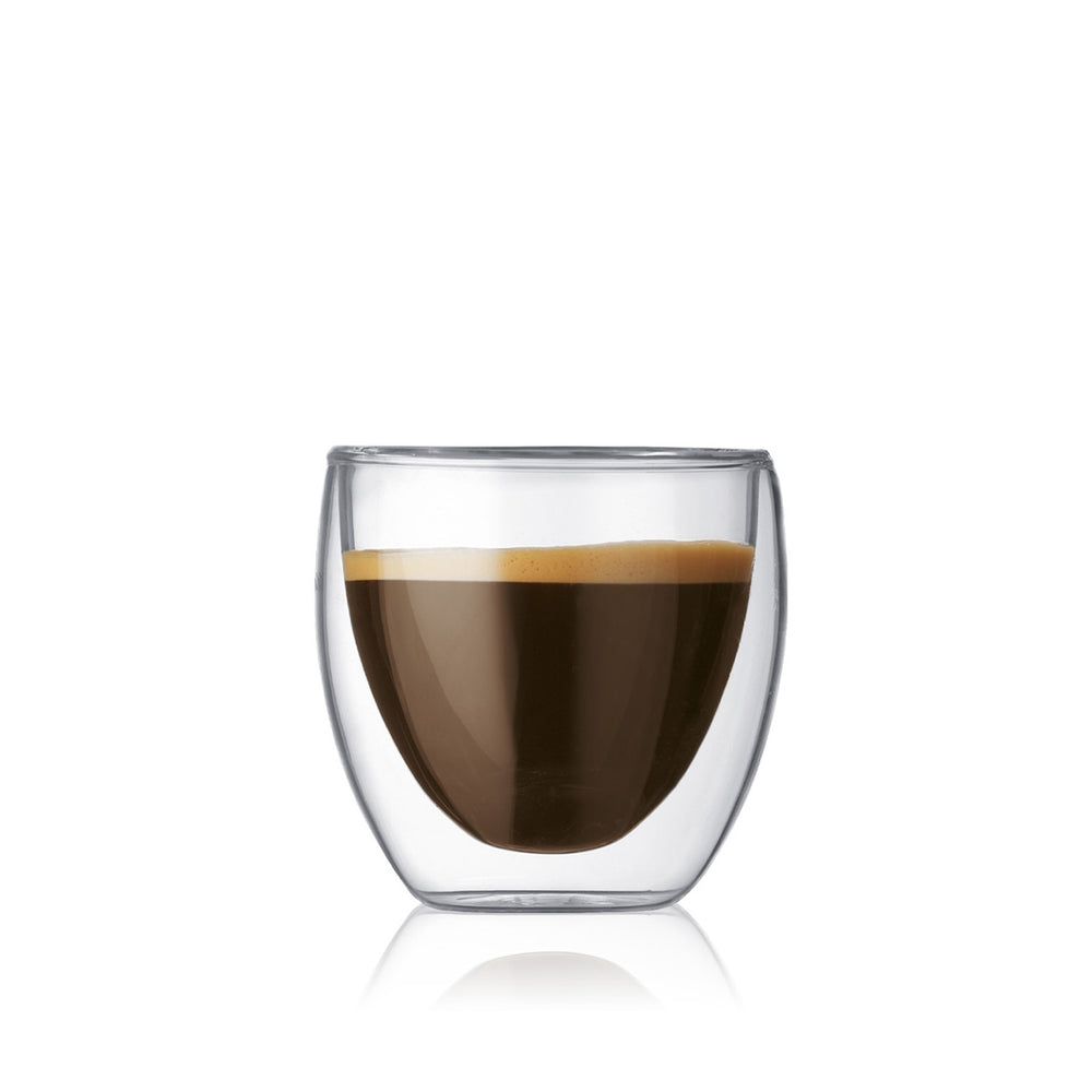 Verre à espresso double paroi Bodum Pavina - Valve brevetée - 80 ml - 6 pièces