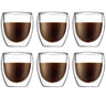 Verre à café et à thé Bodum Pavina à double paroi - Valve brevetée - 250 ml - 6 pièces