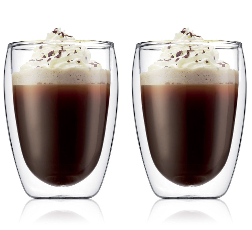 Verre à café et à thé double paroi Bodum Pavina - Valve brevetée - 320 ml - 2 pièces