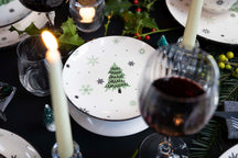 Service de table de Noël Cookinglife Vert 18 pièces / 6 personnes - 6 assiettes à dîner, 6 assiettes à petit-déjeuner & 6 bols