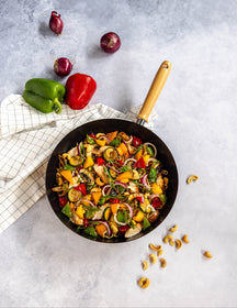 Poêle wok Cookinglife - Wok en acier - Asia - 30 cm - 1 pièce