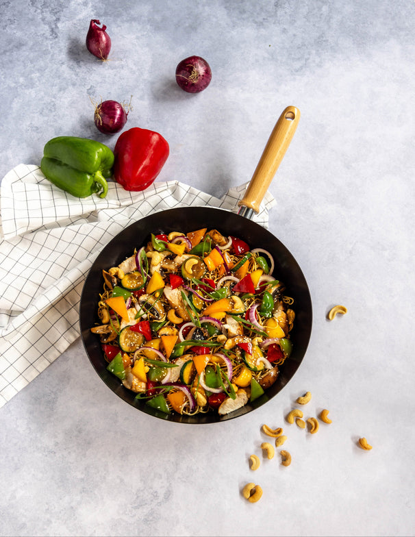 Poêle wok Cookinglife - Wok en acier - Asia - 30 cm - 1 pièce