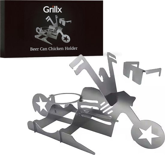 Ensemble de support de canette GrillX - Poulet à la bière - GrillX BBQ - 180 mm