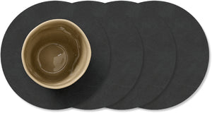 Ensemble de dessous de verre LIND DNA - en cuir - Nupo - ø 10 cm - 4 pièces
